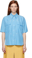 Thumbnail for your product : Stella McCartney Blue Silk Button Detail Shirt