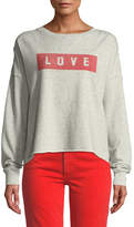 Thumbnail for your product : Amo Denim Graphic Dropped-Shoulder Cutoff Sweatshirt