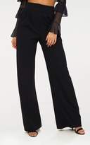 Thumbnail for your product : PrettyLittleThing Black Pleated Front Wide Leg Trouser