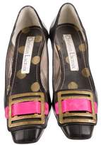 Thumbnail for your product : Christian Lacroix Leather Squared-Toe Pumps