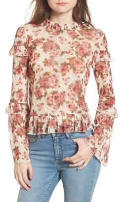 BP Ruffle Floral Lace Top