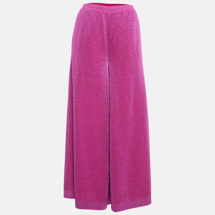 Missoni Pink Lurex Knit Palazzo Pants M