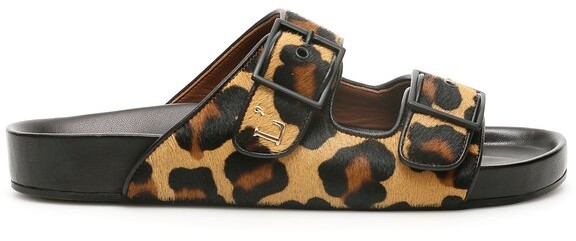 サンダル・ミュール LAUTRE CHOSE SANDALS WITH ANIMAL PRINT L'Autre Chose Leopard Print Slide Sandals - ShopStyle