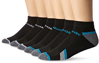 Reebok Men's 6 Pack Performance Quarter Heel Toe Design Sock Blue