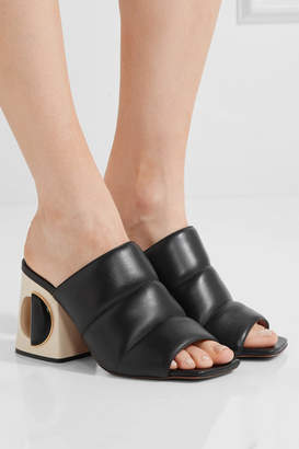 Marni Quilted Leather Mules - Black
