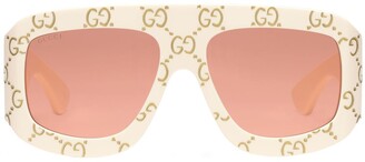 Gucci Gg Logo All Over Acetate Sunglasses