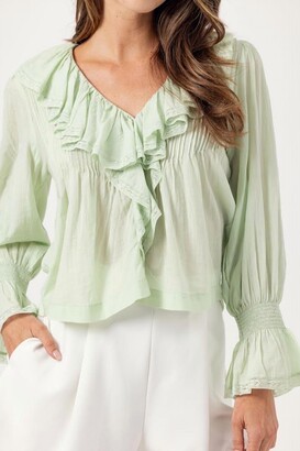 womens mint green blouse