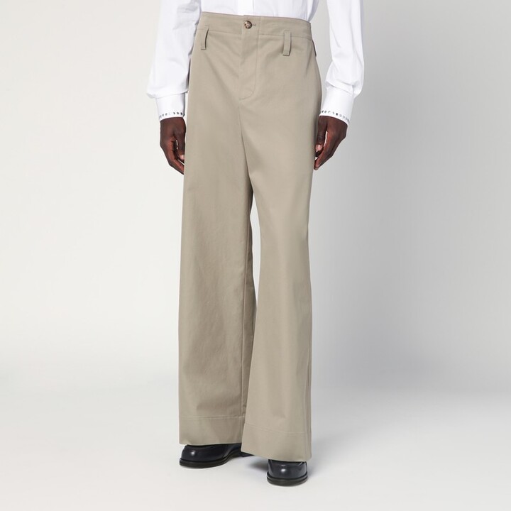 Alexander McQueen Beige cotton gabardine chino pants