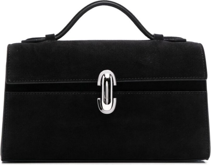 Savette Black Symmetry Pochette Suede Tote Bag - ShopStyle