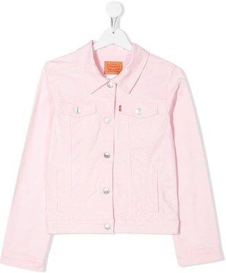 girls pink denim jackets