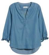 Thumbnail for your product : Vineyard Vines Chambray Tie Sleeve Popover Top