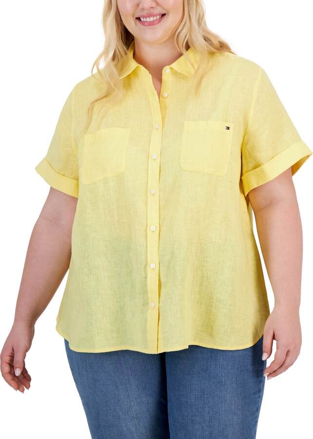 Tommy Hilfiger Plus Size Linen Camp Shirt ShopStyle