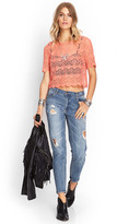 Thumbnail for your product : Forever 21 Boxy Scalloped Lace Top