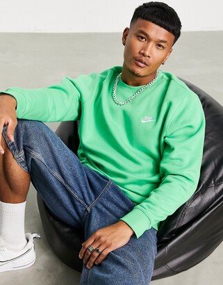 Nike Club sweatshirt in light green spark - ShopStyle