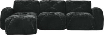 Latitude Run L-shaped Soft Velvet FabricTufted Design32D High Density Sponge BottomErgonomic Design BottomAnti-Slip DesignFree CombinationNo Assembly Require