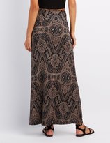 Thumbnail for your product : Charlotte Russe Foldover Waist Printed Maxi Skirt