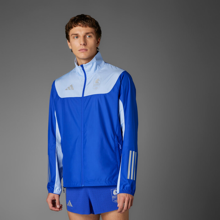 adidas Boston Marathon® 2025 Own the Run Celebration Jacket Lucid Blue S Mens