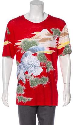 Gucci 2016 Eagle Print Linen T-Shirt