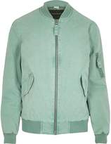 Thumbnail for your product : River Island Mens Light blue washed bomber jacket