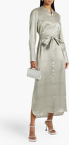 Thumbnail for your product : Equipment Connell printed silk-satin maxi shirt dress