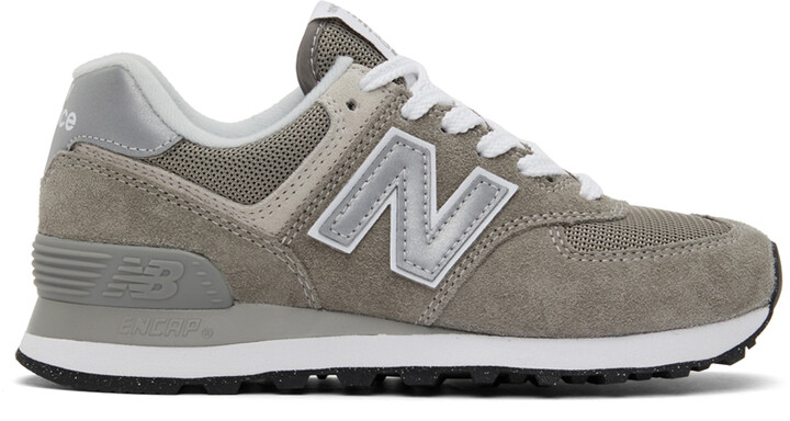 New Balance Grey 574 Sneakers - ShopStyle