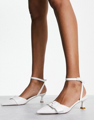 Asos Design White Court Shoes Kitten Heel Oasis White Bridal Dita