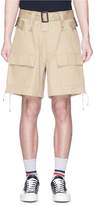 Thumbnail for your product : Facetasm Lace-up outseam belted twill cargo shorts