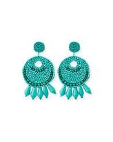 Thumbnail for your product : Kenneth Jay Lane Beaded Hoop Drop Clip-On Earrings, Turquoise