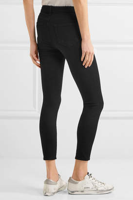 L'Agence The Margot Cropped High-rise Skinny Jeans - Black