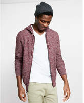 Thumbnail for your product : Express Cotton Textured Full Zip Hooded Sweater