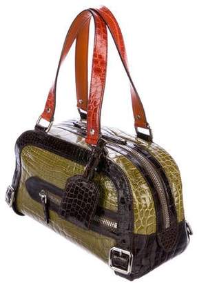 Prada Tricolor Crocodile Bauletto Bag