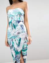 Thumbnail for your product : ASOS Shard Print Asymmetric Bandeau Midi Dress
