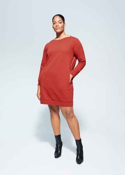 burnt orange plus size dress