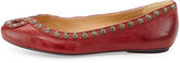 Thumbnail for your product : Frye Emma Hammered Stud Leather Flat, Burnt Red