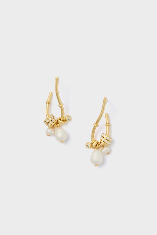 Tuckernuck Jewelry Pearl and Gold Charm Giselle Earrings