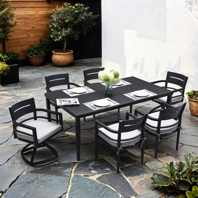 Latitude Run 7-Piece Outdoor Patio Aluminum Furniture