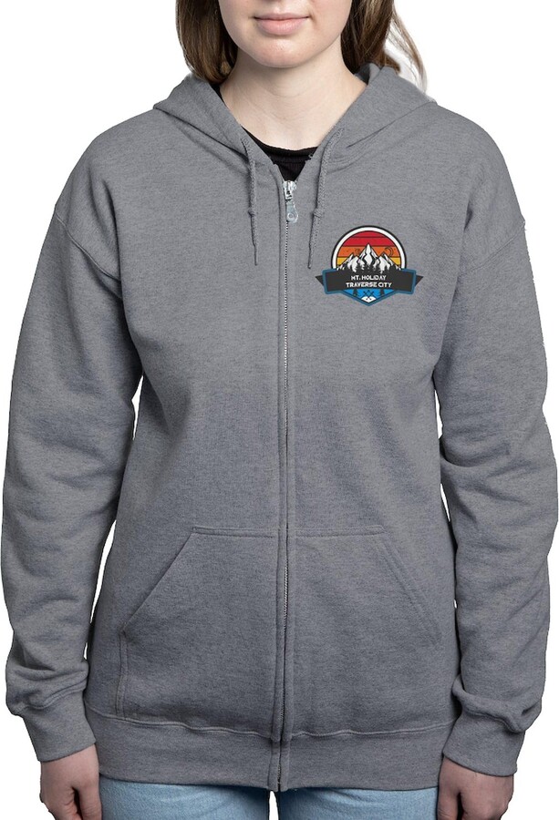 CafePress Mt. Holiday Traverse City Michigan Sweatshirt Women's Zip-up Hooded Sweatshirt Graphite Gray