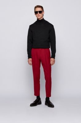 Boss Mock-neck sweater with ribbed trims