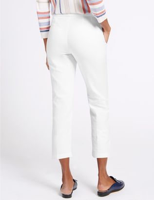 Marks and Spencer Cotton Rich Cropped Slim Leg Trousers