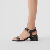 Thumbnail for your product : Burberry Monogram Motif Leather Block-heel Sandals