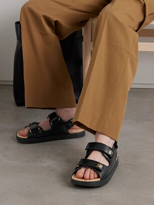 サンダル・ミュール GIVENCHY Black Leather 4G Liquid Slippers 24370188_54410838_322.jpg