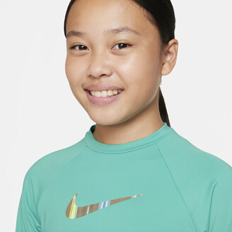 Nike Swoosh Big Kids' (Girls') Long Sleeve Hydroguard in Green - ShopStyle