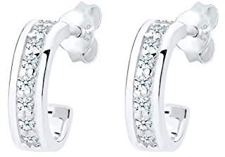 Diamore Women's 925 Sterling Silver Xilion Cut Diamond Earrings