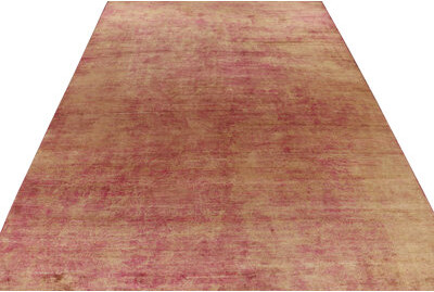 Rug & Kilim's Oversized Contemporary Rug In Red And Gold Striae
