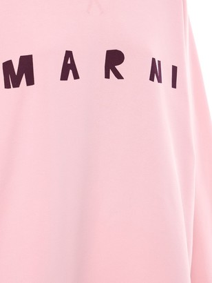 Marni Logo Print Cotton Jersey Sweat Dress