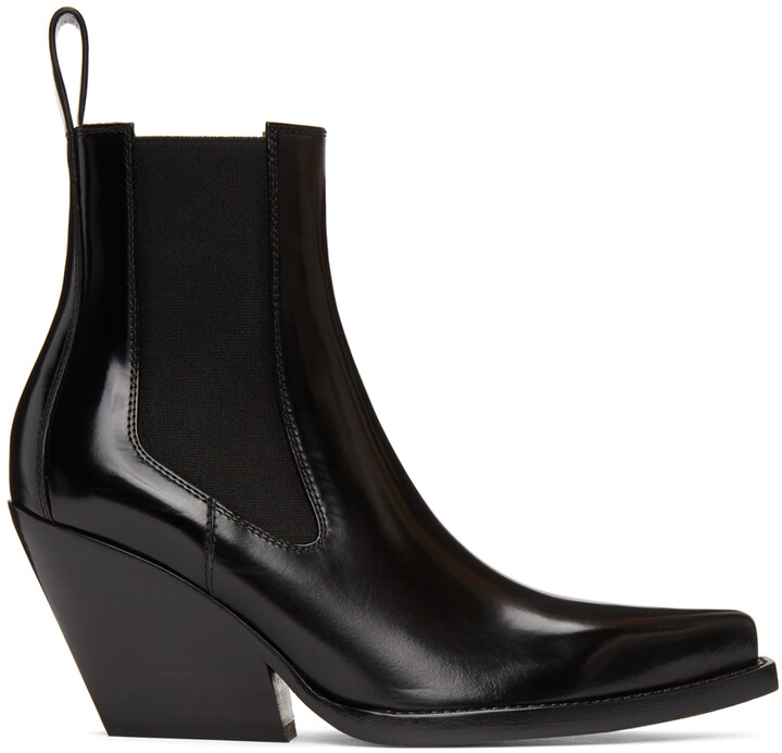 Bottega Veneta Black 'The Lean' Heeled Chelsea Boots - ShopStyle