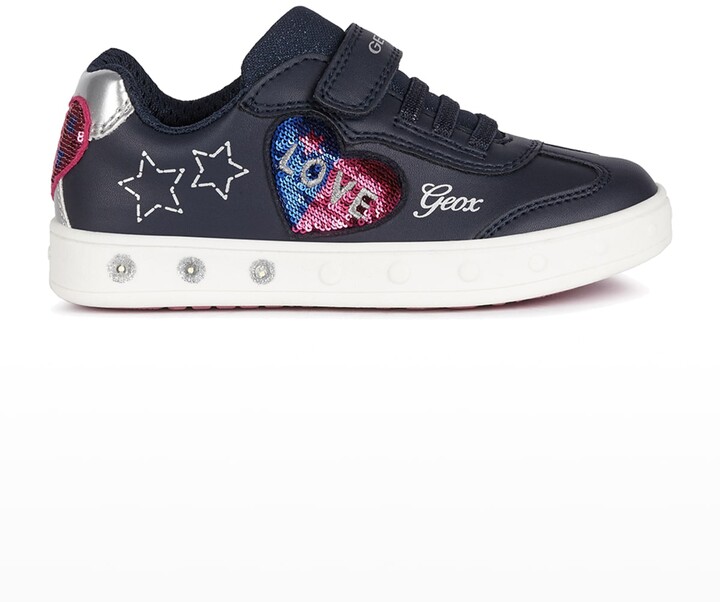 Geox Girl's Skylin Sequin Heart & Stars Sneakers, Toddler/Kids - ShopStyle