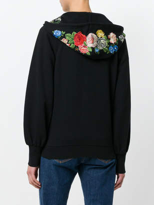 Sport Max Code embroidered rose zipped sweatshirt