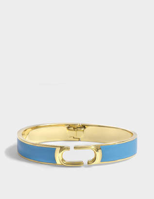 Marc Jacobs Double J Enamel Hinge Cuff Bracelet in Aqua Enamel