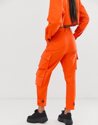 ASOS DESIGN cargo suit pants in orange